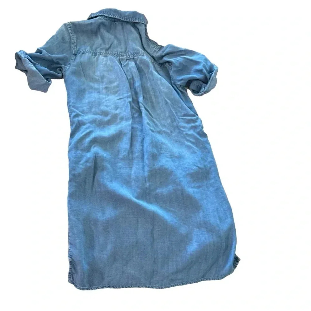 Philosophy women's size XS denim tab sleeve modest denim dress with pockets - Picture 6 of 7